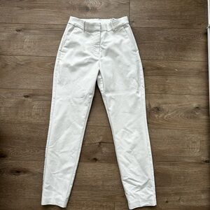 White Tailored High-Waist Tapered Pants